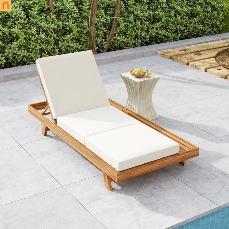 Chaise Lounge Acacia Wood Teak 79" 4-Position