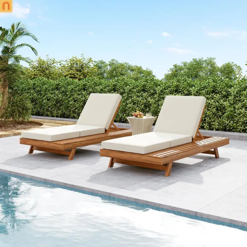 Chaise Lounge Acacia Wood Teak 79" 4-Position