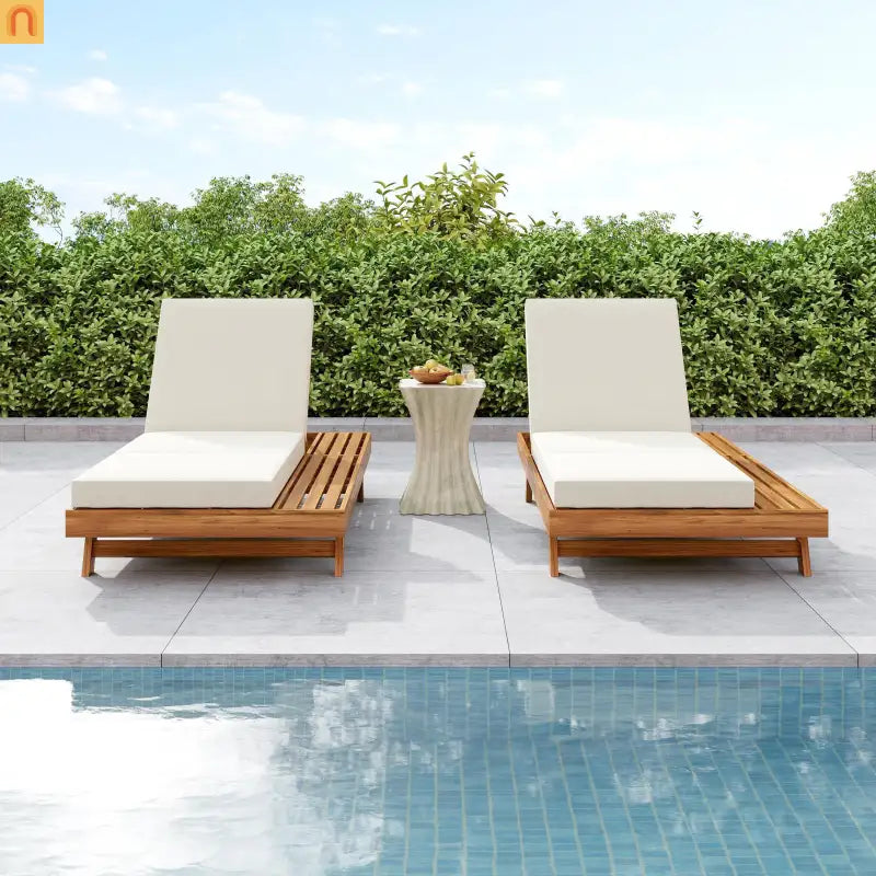 Chaise Lounge Acacia Wood Teak 79" 4-Position