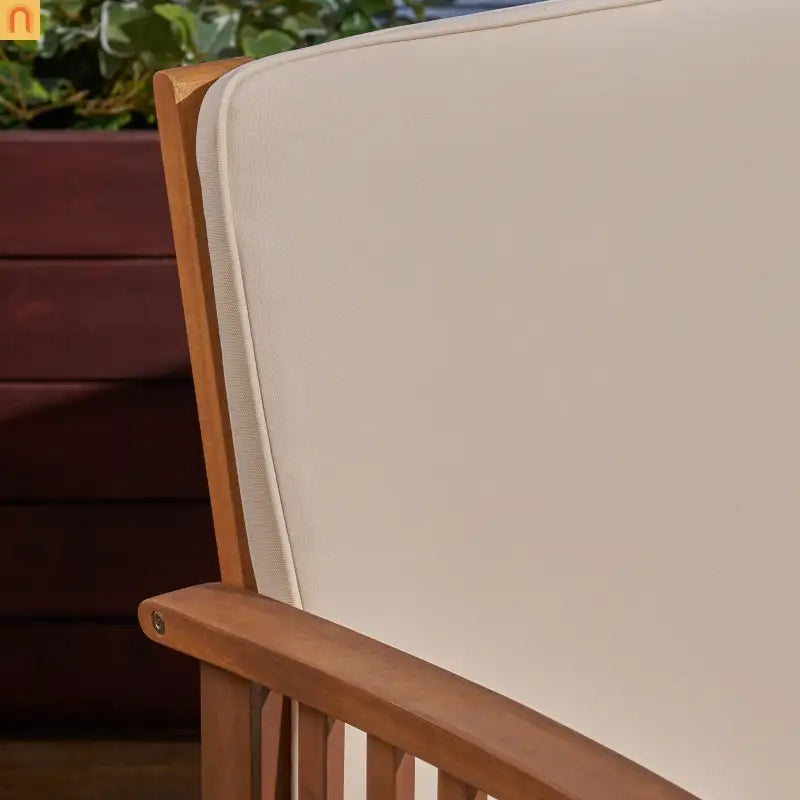 Outdoor Loveseat Acacia Wood 53" Waterproof Cushion