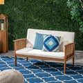 Outdoor Loveseat Acacia Wood 53" Waterproof Cushion