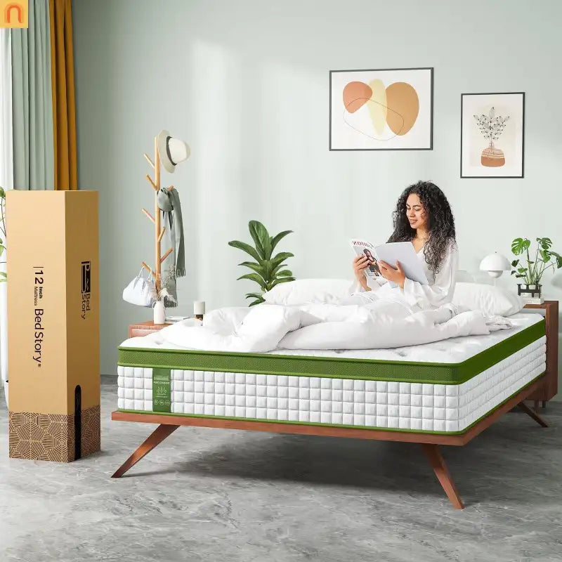 Mattress Hybrid Gel Memory Foam Pocket Springs Green 12in King