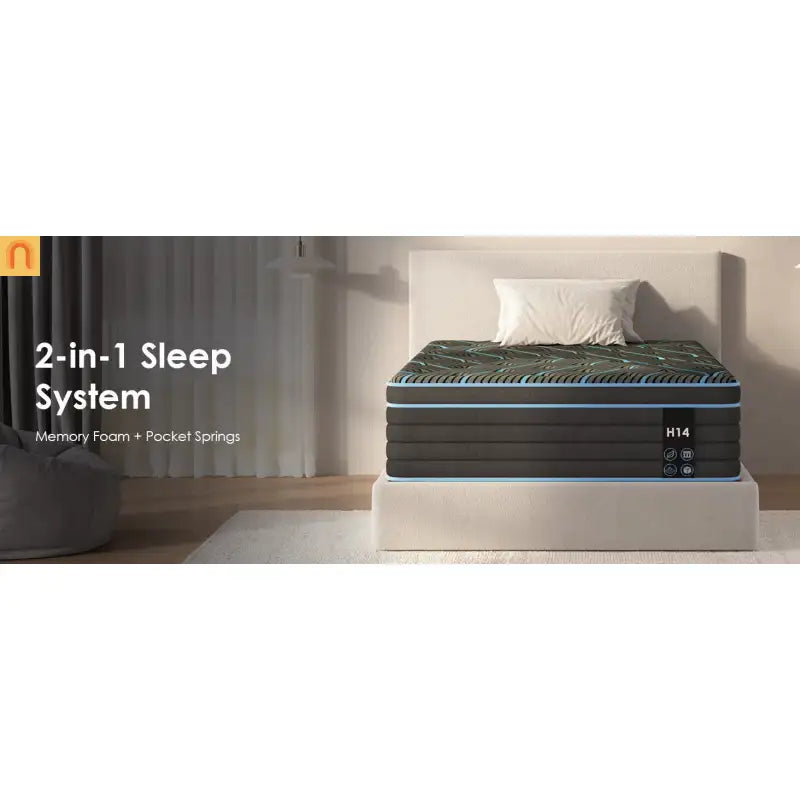 Mattress Hybrid Pocket Spring Memory Foam 10in King Medium Firm