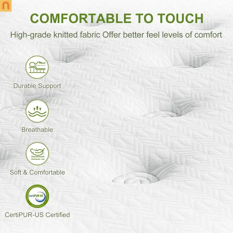 Mattress Hybrid Gel Memory Foam Pocket Springs Green 12in Queen