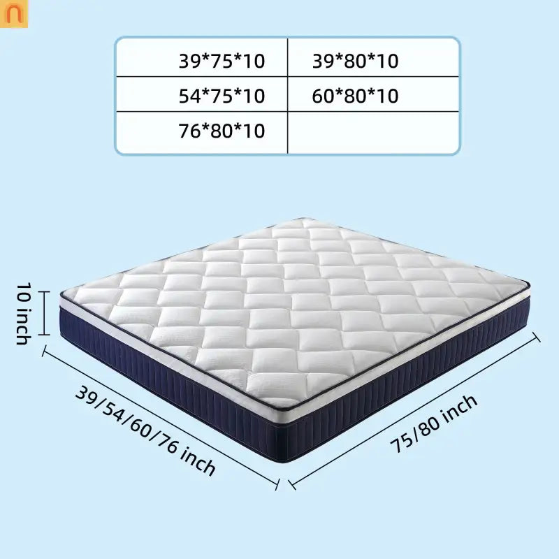 Mattress Hybrid Memory Foam Pocket Spring Medium Firm 10in Queen
