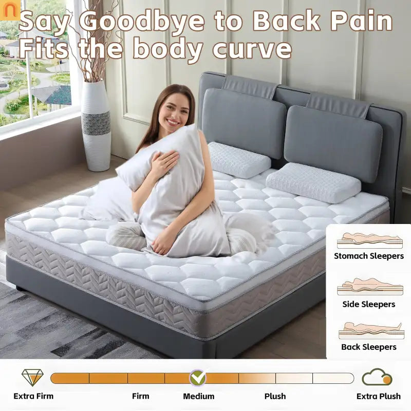 Mattress Hybrid Gel Memory Foam Pocket Spring 12in Queen Edge Support