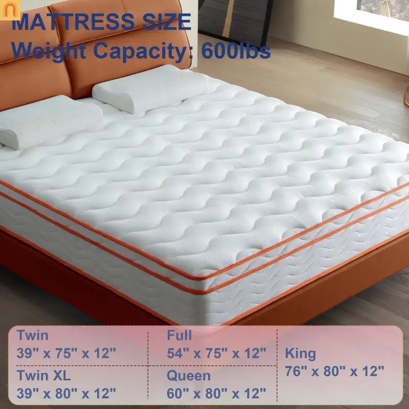 Mattress Hybrid Gel Memory Foam Pocket Spring 12in Queen Medium Firm
