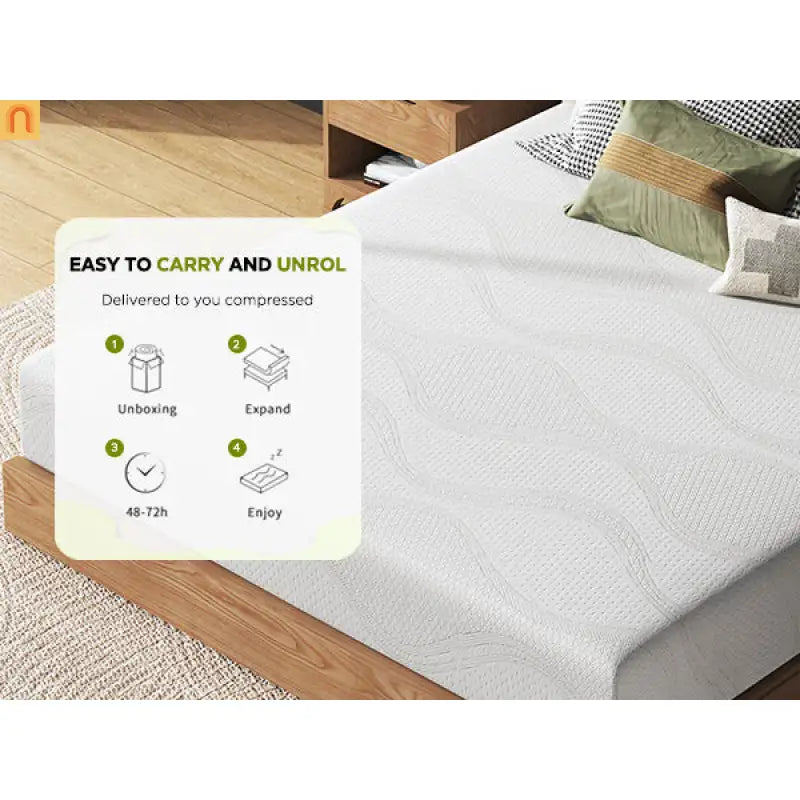 Mattress Memory Foam White King 10in Cooling Gel Washable Cover