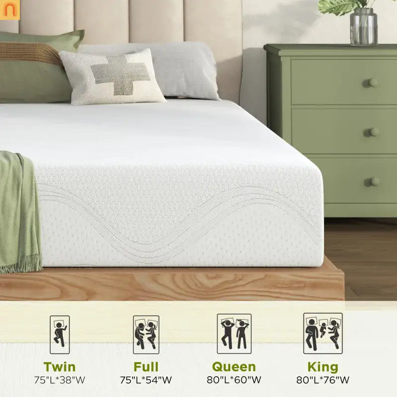 Mattress Memory Foam White Full 12in Cooling Gel Washable Cover