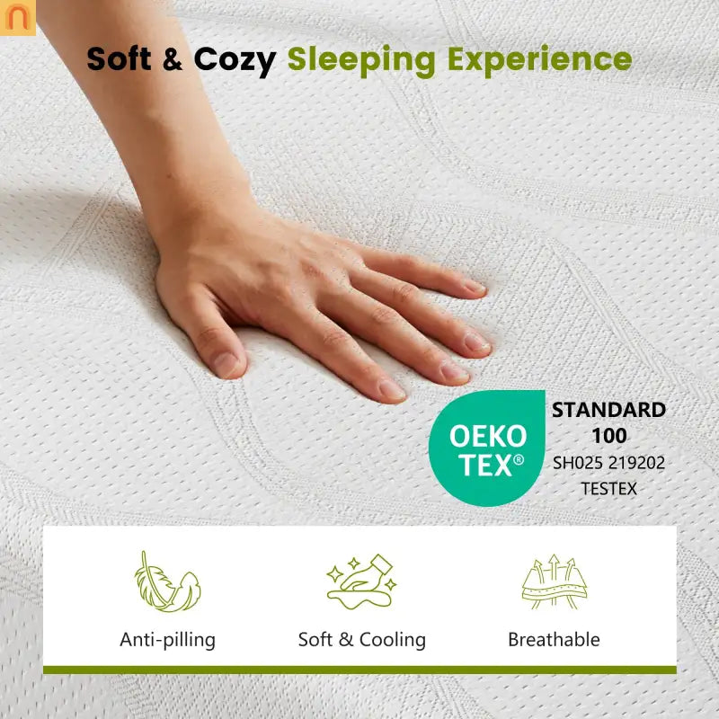 Mattress Memory Foam White King 14in Cooling Gel Washable Cover