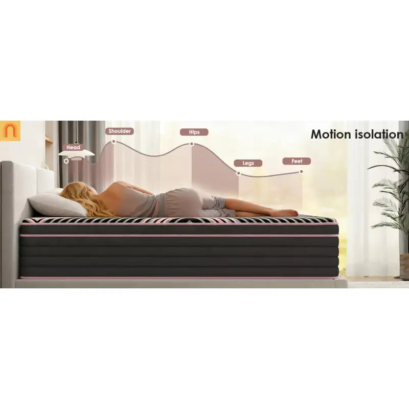 Mattress Hybrid Pocket Springs Memory Foam Black Queen 10in