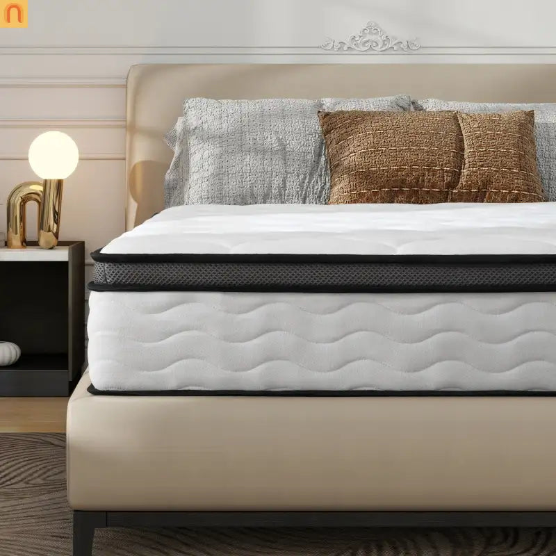 Mattress Hybrid Bamboo Cover Pocket Spring 10in Queen Medium Firm