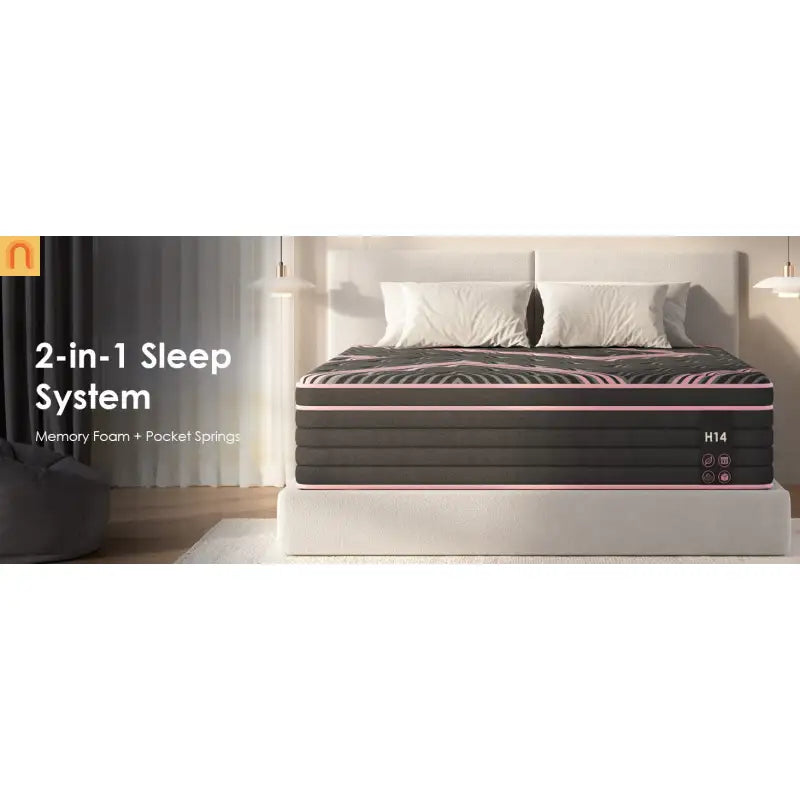 Mattress Hybrid Pocket Spring Memory Foam Medium Firm 10in King