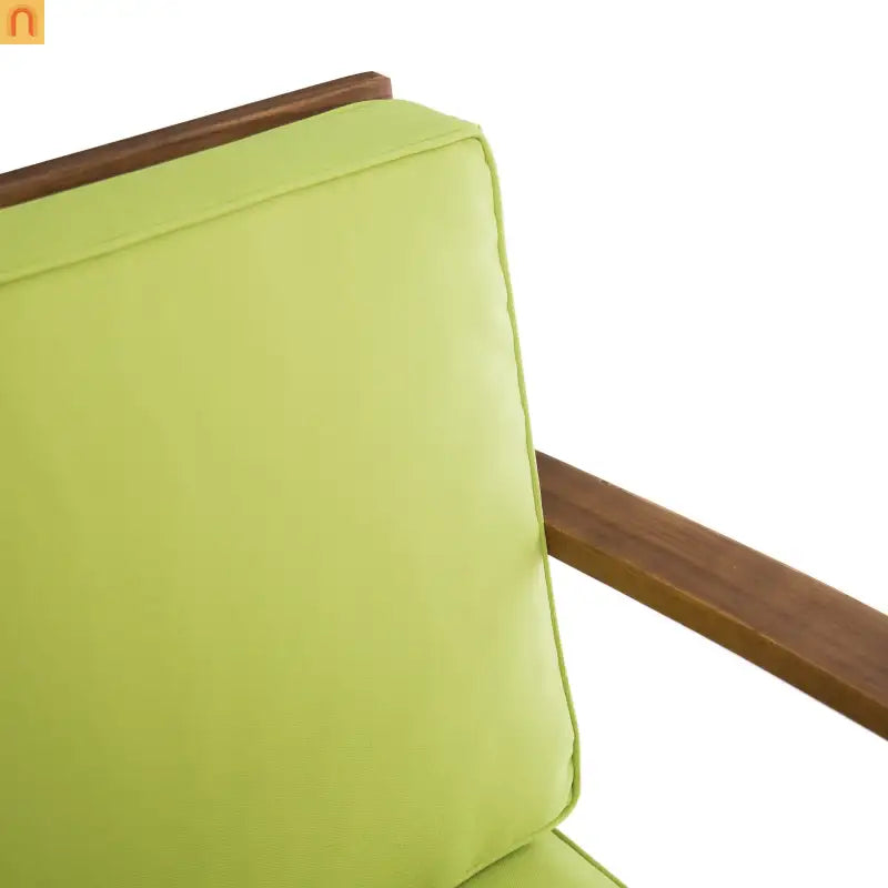 Outdoor Club Chair Acacia Wood Green Cushion