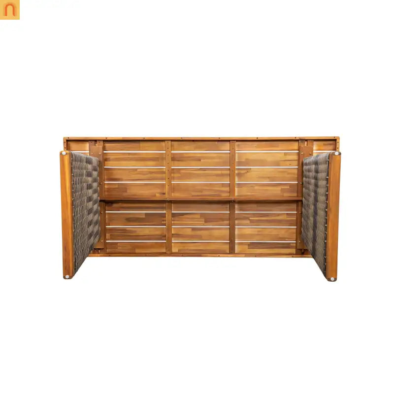 Outdoor Dining Set Acacia Wood Wicker Gray Teak Table Bench