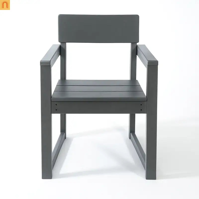 Outdoor Armchair HDPE Recycled Plastic Gray Modern