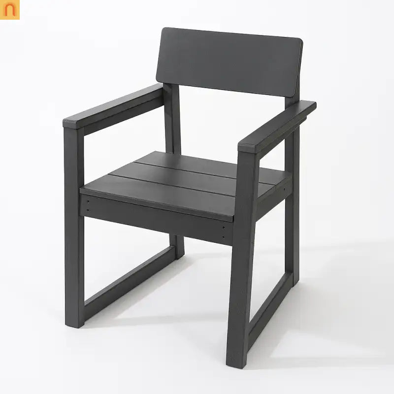 Outdoor Armchair HDPE Recycled Plastic Gray Modern