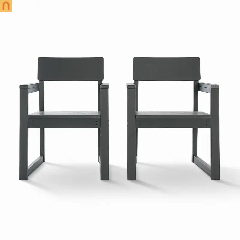 Outdoor Armchair HDPE Recycled Plastic Gray Modern