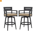 Outdoor Bar Stools 42.9" Aluminum Swivel Cushion 2pc