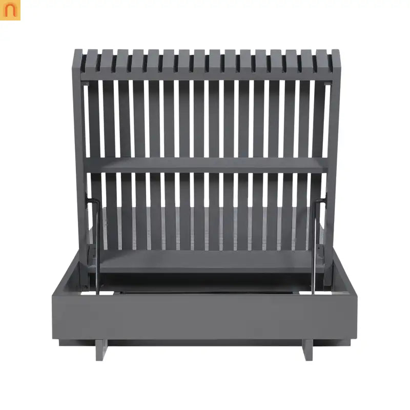 Chaise Lounge Acacia Wood Dark Gray Cushion 6 Position 400 LB 3-Fold