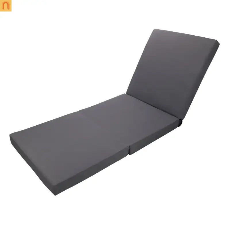 Chaise Lounge Acacia Wood Dark Gray Cushion 6 Position 400 LB 3-Fold