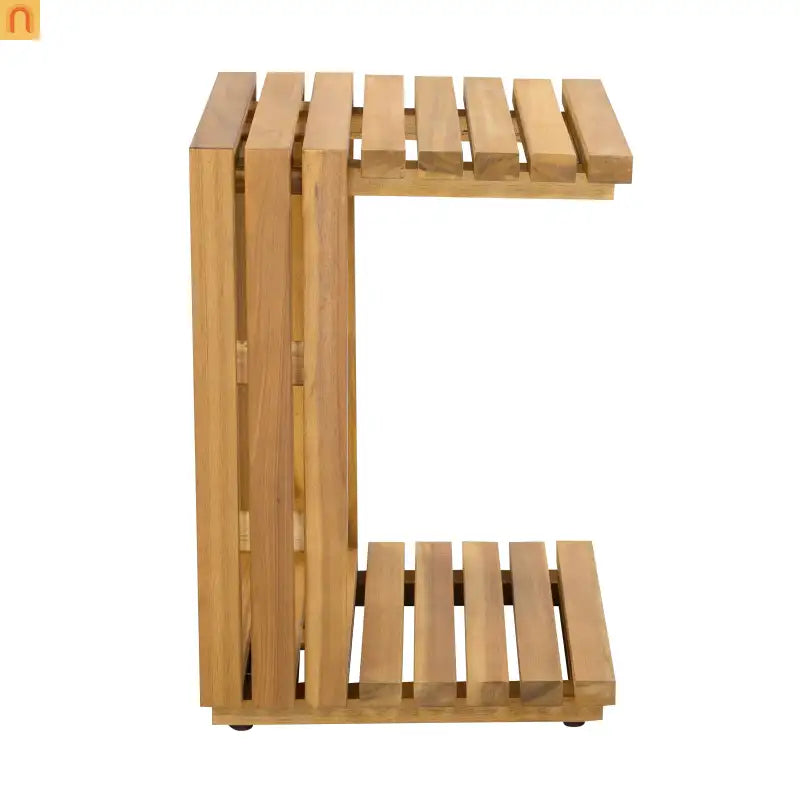 Outdoor Chat Set Acacia Wood Natural Beige Cushions 2 Piece