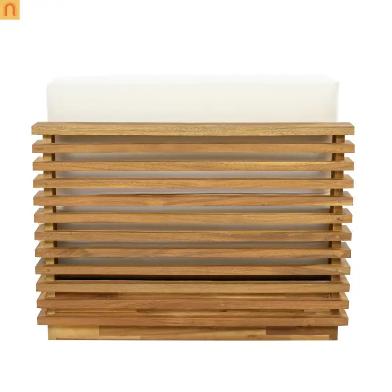 Outdoor Chat Set Acacia Wood Natural Beige Cushions 2 Piece