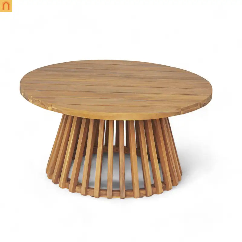 Outdoor Daybed Set Acacia Wood Teak 3 Seater Light Gray Rope Table