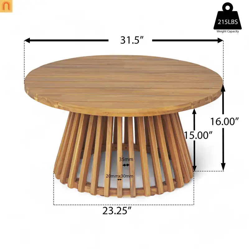 Outdoor Daybed Set Acacia Wood Teak 3 Seater Light Gray Rope Table