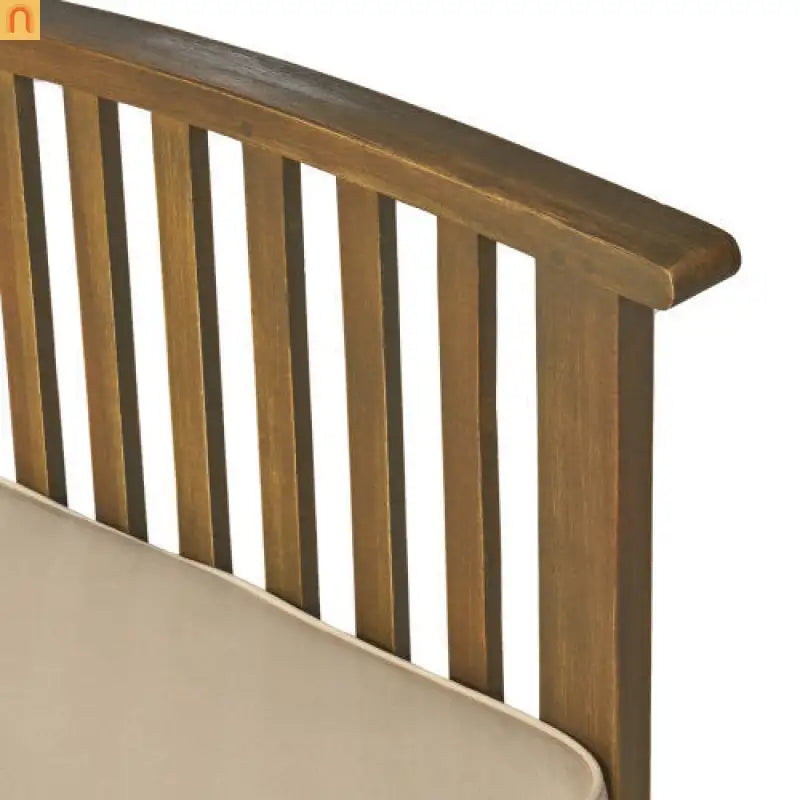Outdoor Dining Chair Set 4 Acacia Wood Gray Cushion