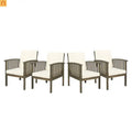 Outdoor Dining Chair Set 4 Acacia Wood Gray Cushion