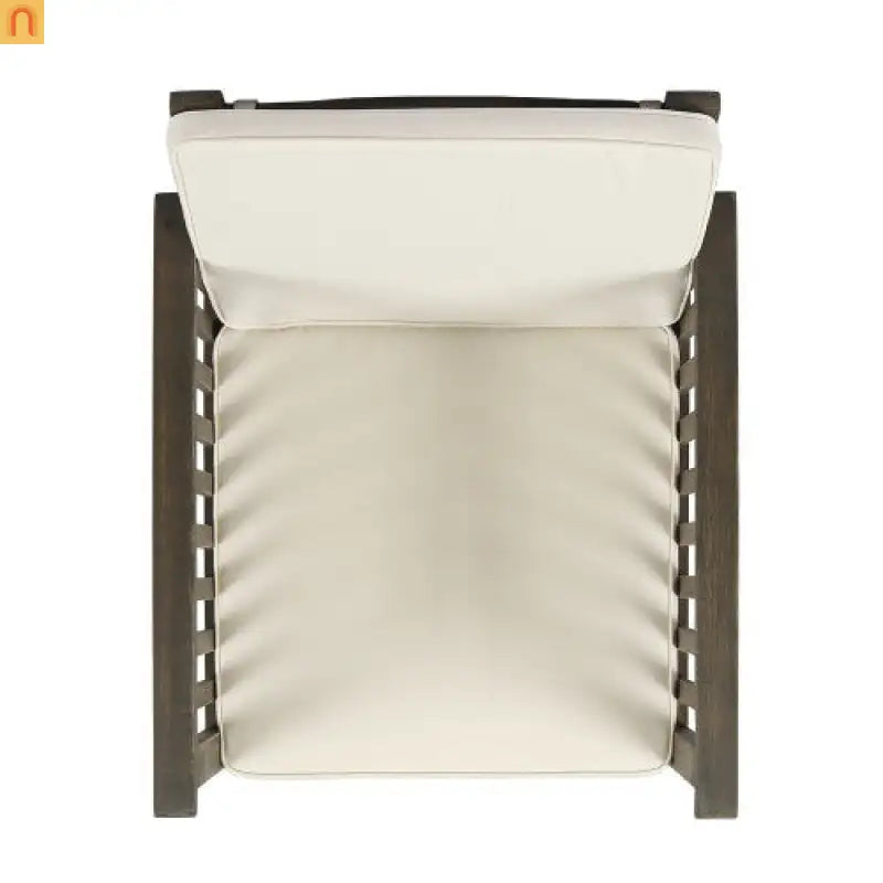 Outdoor Dining Chair Set 4 Acacia Wood Gray Cushion