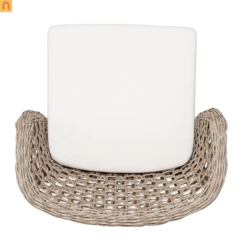Outdoor Dining Chair Acacia Wood Wicker Teak Beige Cushion Set of 2