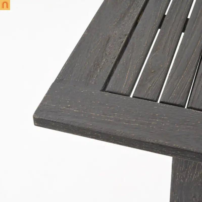 Outdoor Dining Set Acacia Wood Expandable 7 Piece Two-Tone Gray
