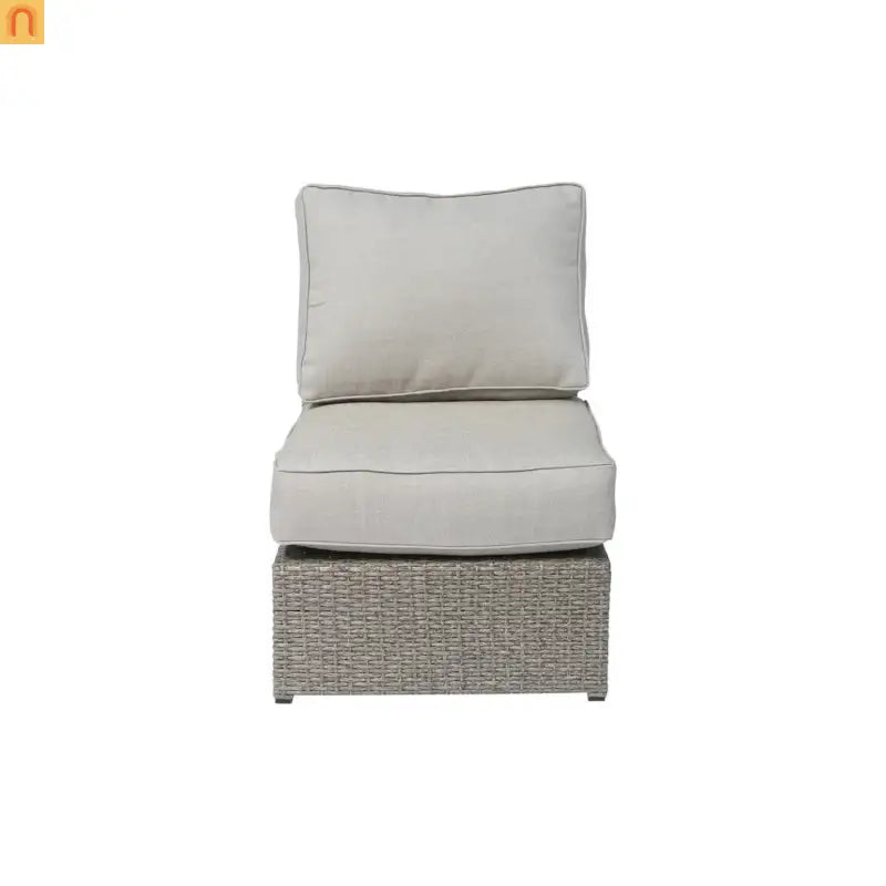 Outdoor Conversation Set Wicker Gray 3-Piece 2-Person No Assembly