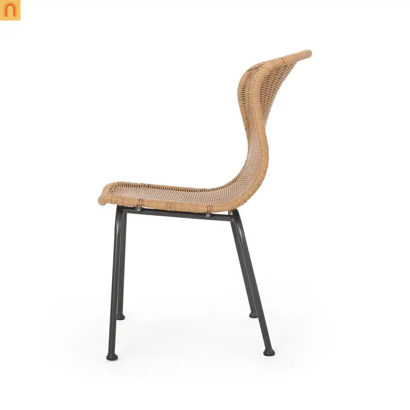 Outdoor Wicker Chair Set Rattan Light Brown Set of 2 34.75in