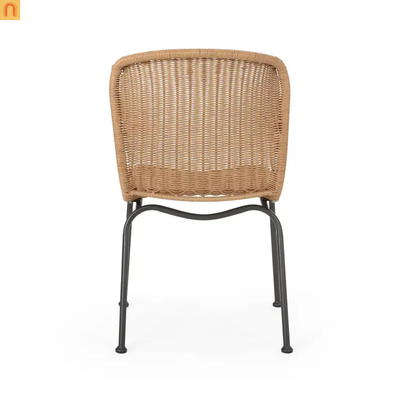 Outdoor Wicker Chair Set Rattan Light Brown Set of 2 34.75in