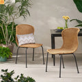Outdoor Wicker Chair Set Rattan Light Brown Set of 2 34.75in