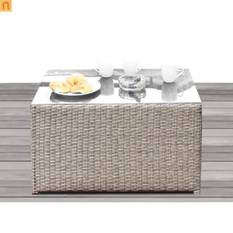 Outdoor Patio Set Wicker Gray Mix 12-Piece Seats 8 No Assembly