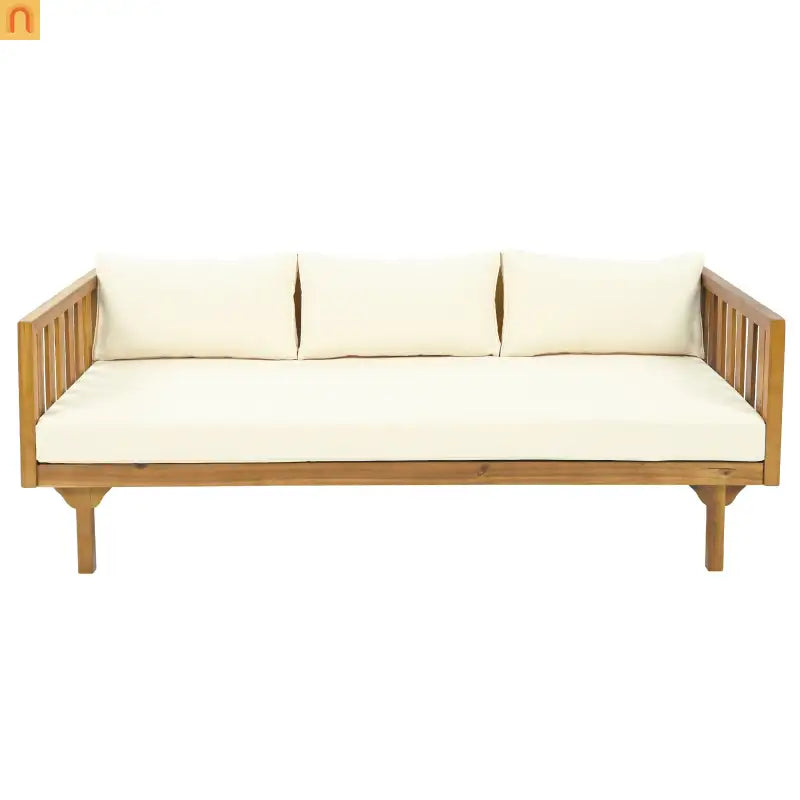 Outdoor Patio Acacia Wood Teak 3-Seater with Coffee Table 67.75in