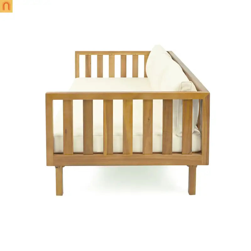 Outdoor Patio Acacia Wood Teak 3-Seater with Coffee Table 67.75in