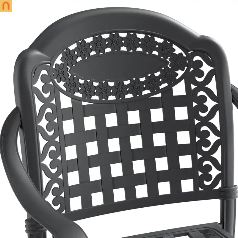 5-Piece Outdoor Patio Set Cast Aluminum Black