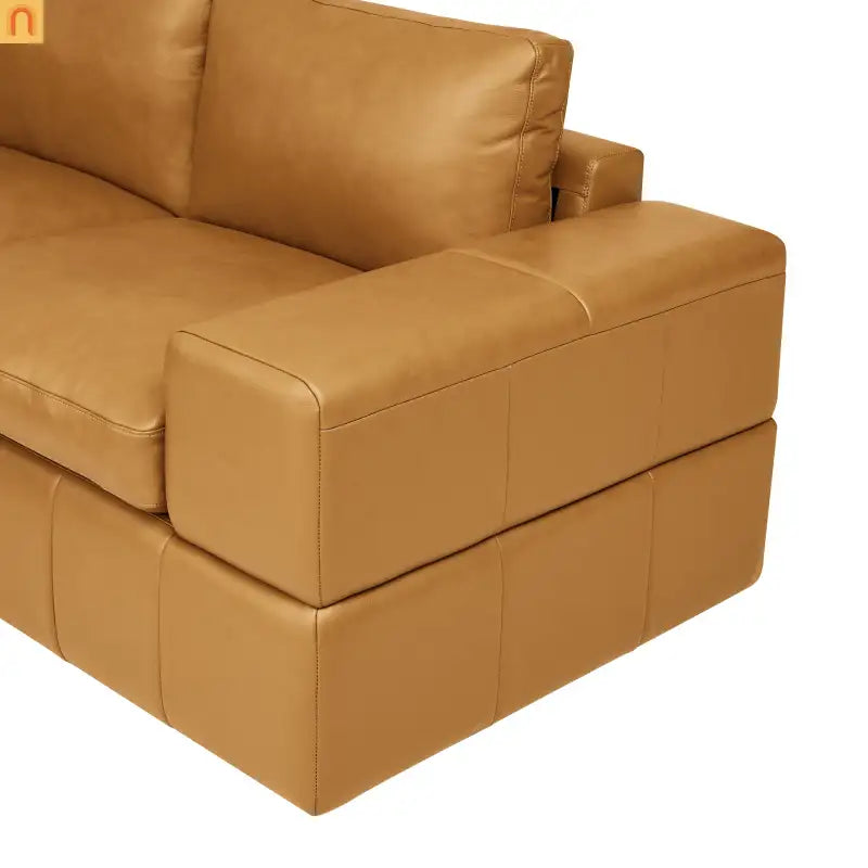 Sectional Sofa L-Shape Leather Match Ginger 8-Seat 159in