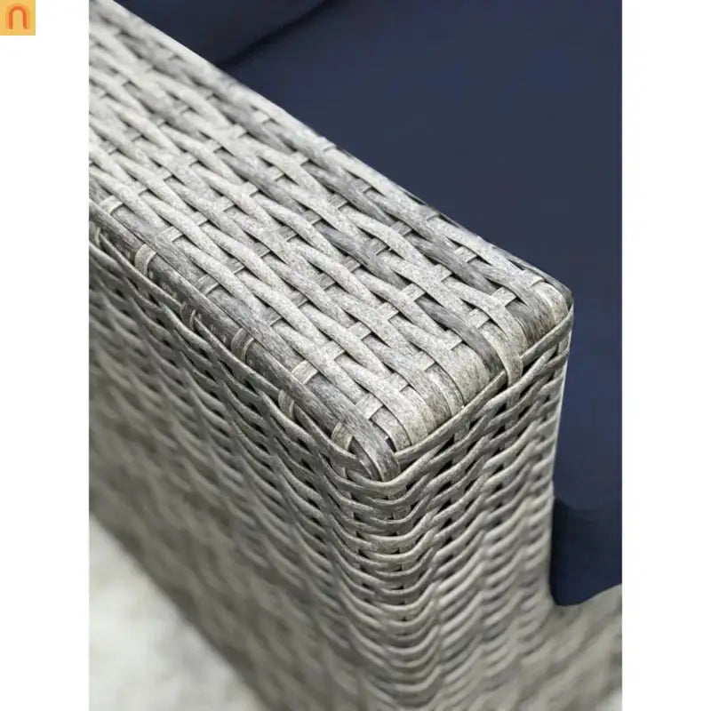 Outdoor Sectional Set Gray Wicker 4 Person Sunbrella No Assembly