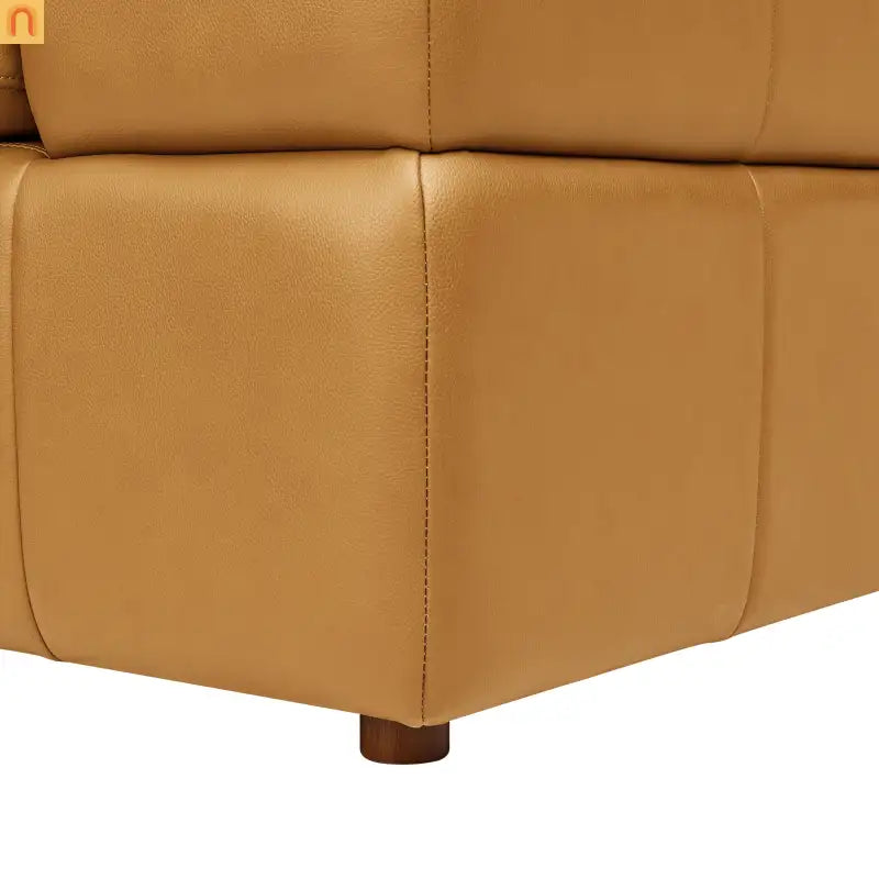 Sectional Modular Leather Match Ginger Square Arm 8-Seat 131in