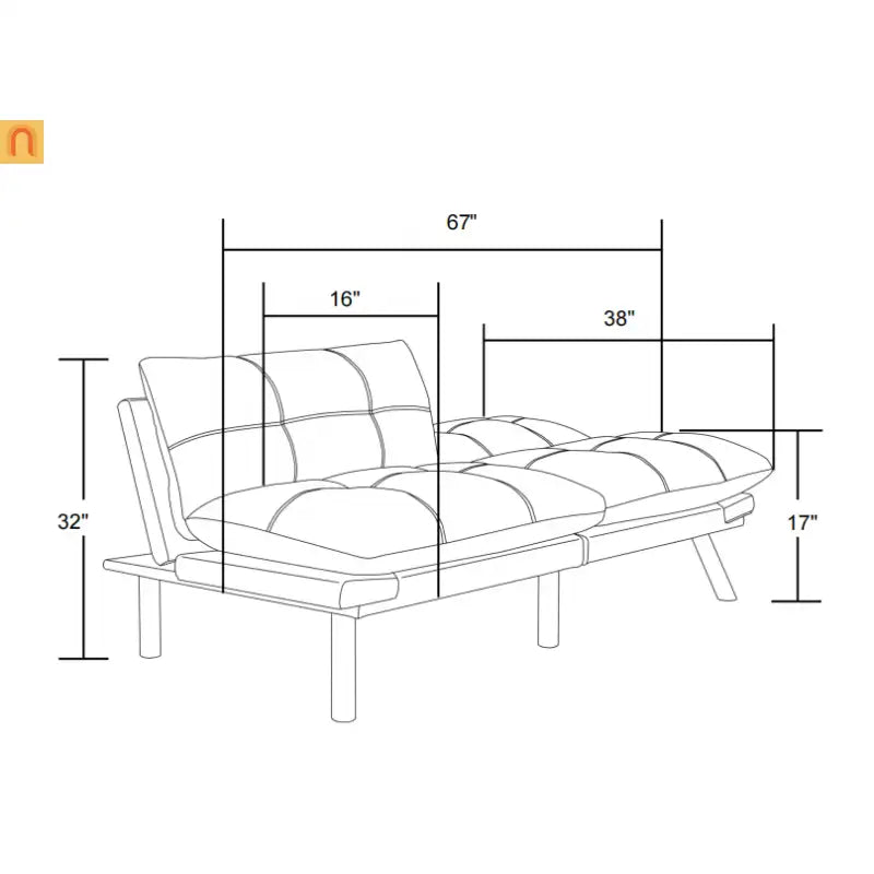Sofa Bed Convertible Emerald Twin Adjustable Backrest 800 lb 70in