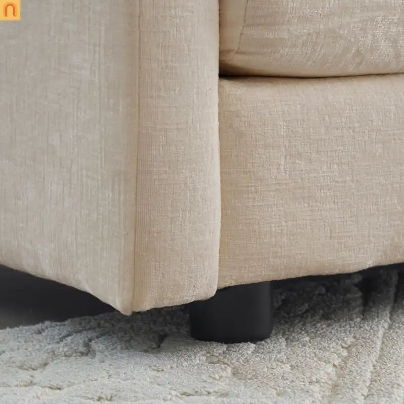 Modular Chenille Sofa Set - 7-Seat 3-Piece Light Coffee