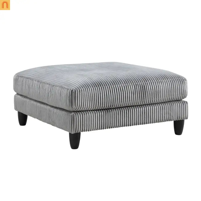 Sectional Sofa Modular Corduroy Gray 5-Seat 120in Ottoman