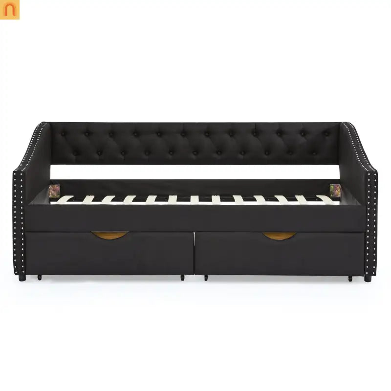 Twin Platform Bed Solid Pine White 2 Storage Drawers Guardrails