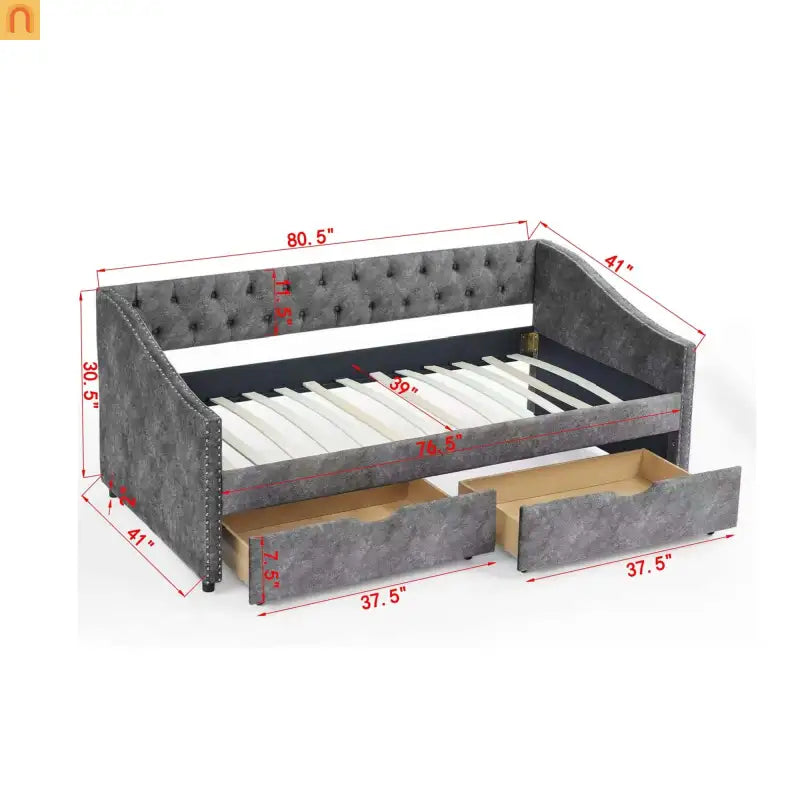 Twin Platform Bed Solid Pine White 2 Storage Drawers Guardrails